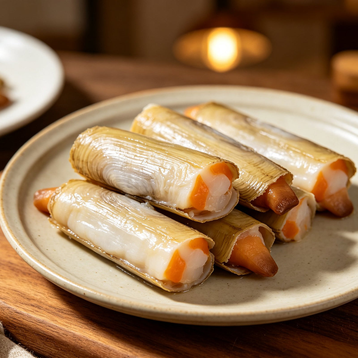 Steamed Razor Clams with Ginger