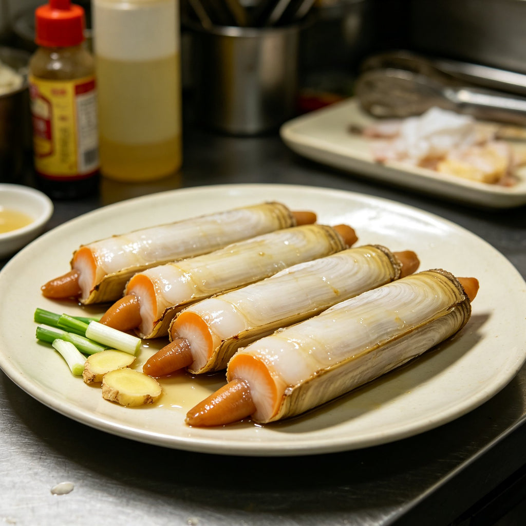 Steamed Razor Clams with Ginger